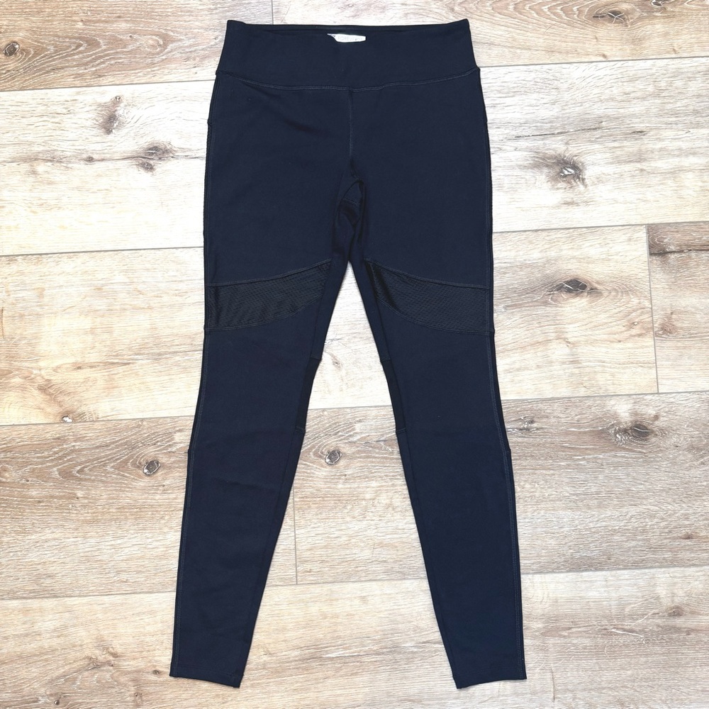 NWOT FOREVER 21 Black Leggings with Sheer Mesh Detail Size Small